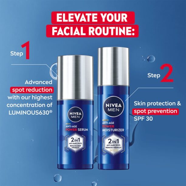 Original Nivea Men Anti-Age ser fortifiant impotriva petelor pentru bărbați 30 ml