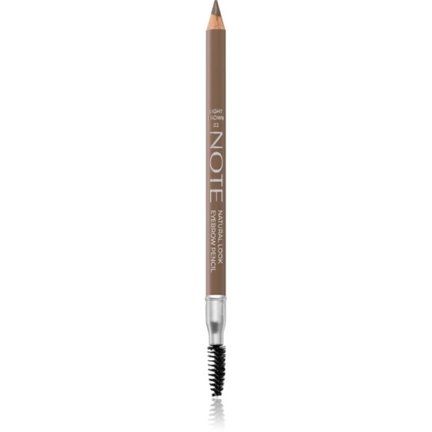 Note Cosmetique Natural Look creion pentru sprancene cu pensula 02 Light Brown 1