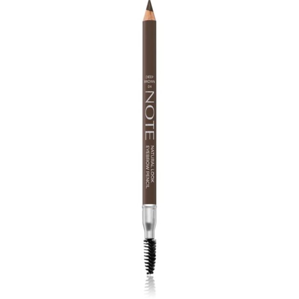 Note Cosmetique Natural Look creion pentru sprancene cu pensula 04 Deep Brown 1