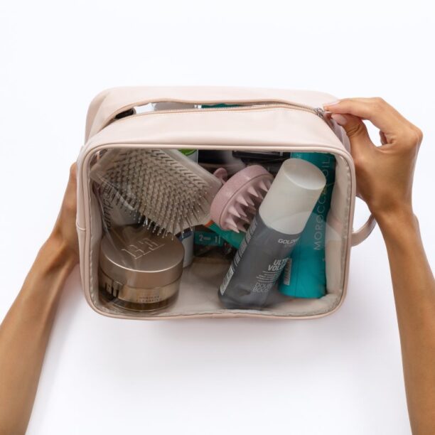 Notino Travel Collection Extra Large Clear Organizer geantă de cosmetice transparentă XL Beige 27