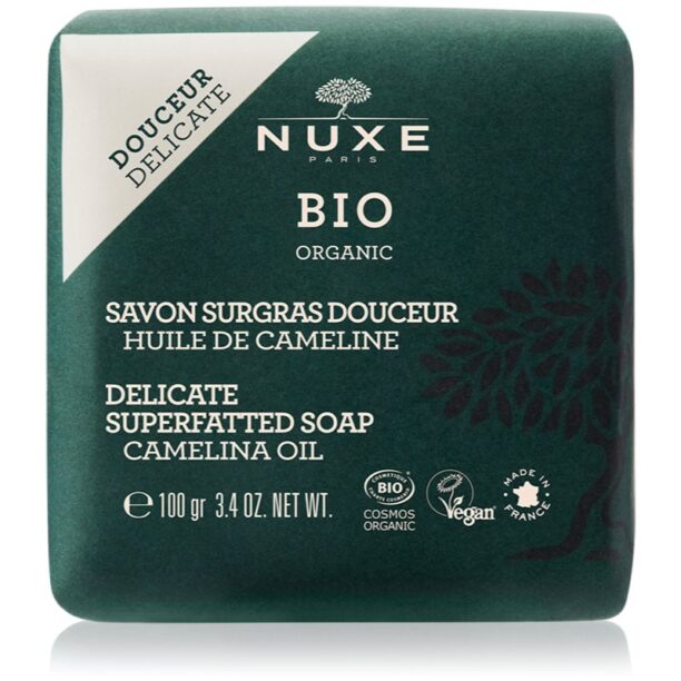 Nuxe Bio Organic Delicate Superfatted Soap Camelina Oil Săpun nutritiv delicat suplimentar corp si fata 100 g