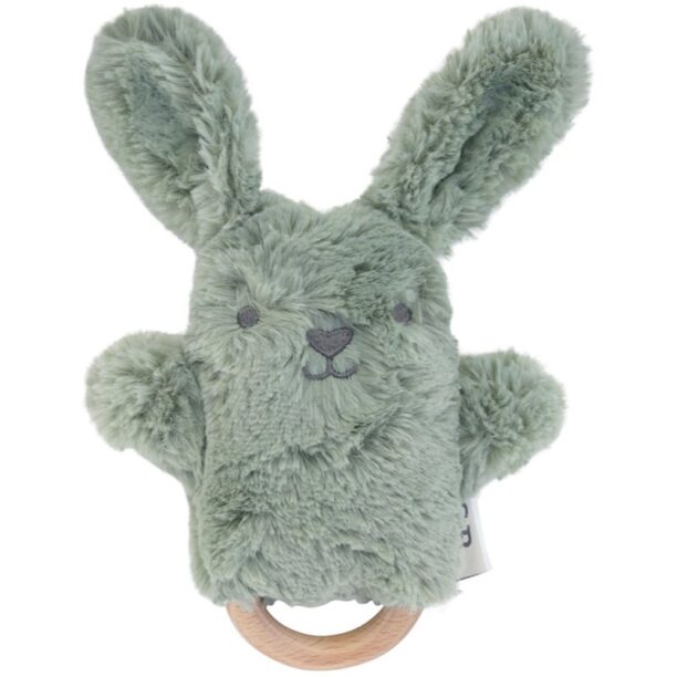 O.B Designs Bunny Soft Rattle Toy jucărie de pluș cu zornăitoare Sage 3m+ 1 buc