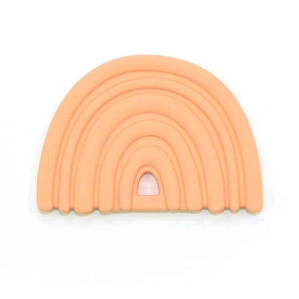 O.B Designs Rainbow Teether jucărie pentru dentiție Peach 3m+ 1 buc