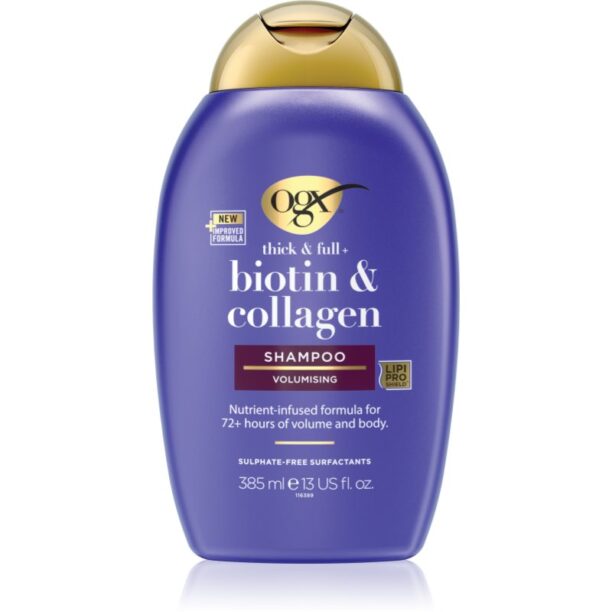 OGX Biotin & Collagen Șampon pentru îngroșare pentru păr cu volum 385 ml