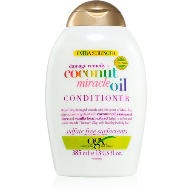 OGX Coconut Miracle Oil balsam pentru întărirea părului cu ulei de cocos 385 ml