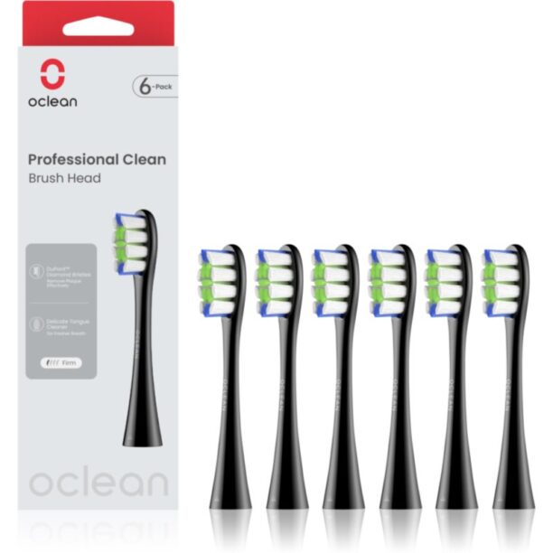 Oclean Professional Clean capete de schimb Negru 6 buc