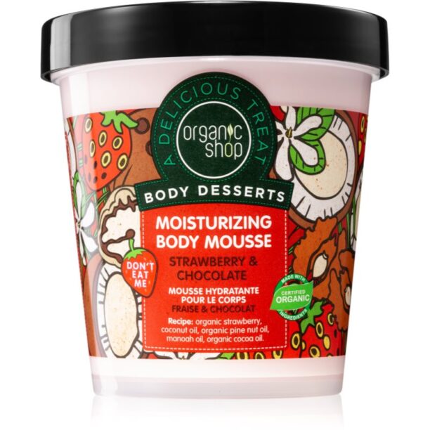 Organic Shop Body Desserts Strawberry & Chocolate spuma de corp cu efect de hidratare 450 ml