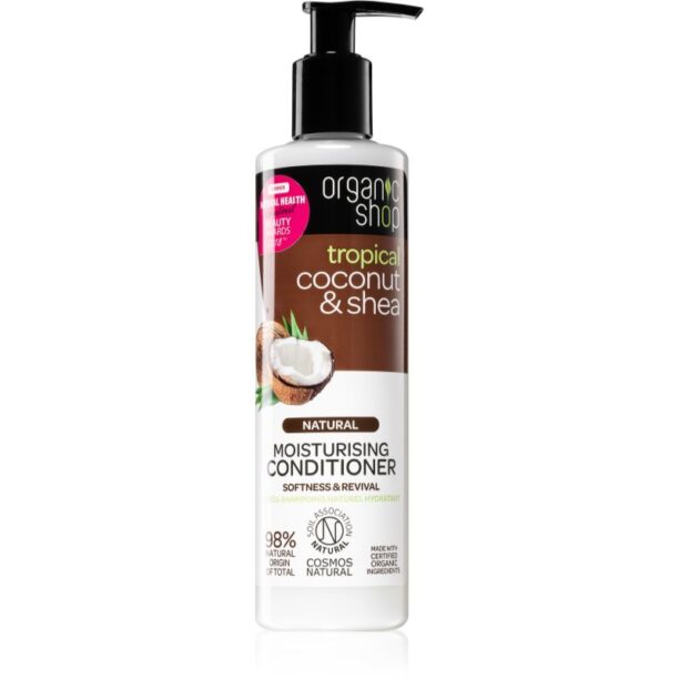 Organic Shop Natural Coconut & Shea balsam hidratant pentru păr uscat și deteriorat 280 ml