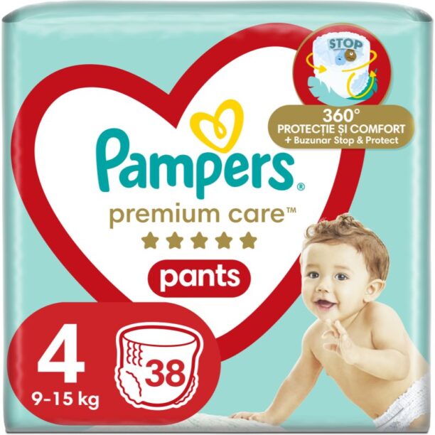 Pampers Premium Care Pants Maxi Size 4 scutece de unică folosință tip chiloțel 9-15 kg 38 buc