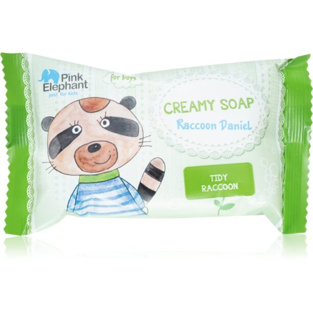 Pink Elephant Boys săpun solid pentru copii Raccoon Daniel 90 g