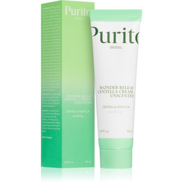 Original Purito Wonder Releaf Centella Cream Unscented crema regeneratoare pentru netezirea pielii 50 ml