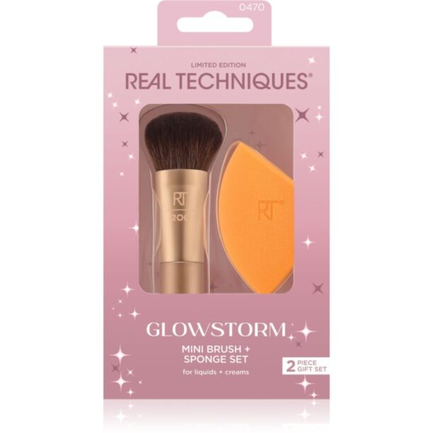 Real Techniques Glowstorm Mini Brush + Sponge Set set perii machiaj preţ