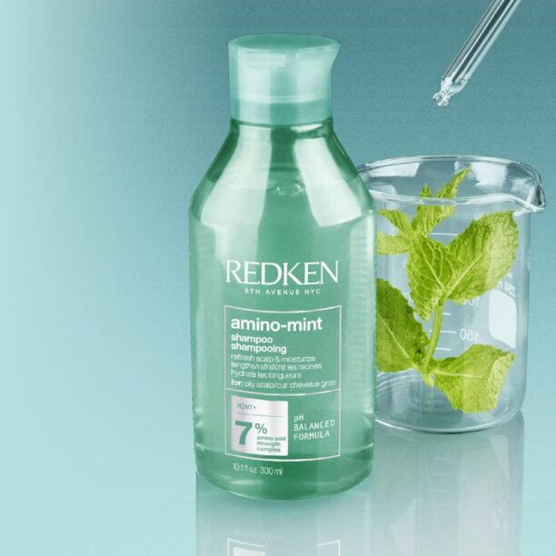 Preţ Redken Amino Mint sampon de curatare delicat pentru par gras 300 ml