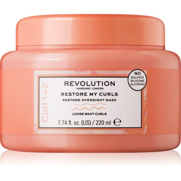 Revolution Haircare My Curls 1+2 Restore My Curls masca de noapte cu efect de regenerare pentru parul cret 220 ml