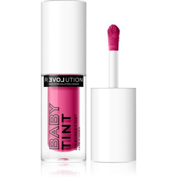 Revolution Relove Baby Tint blush lichid și luciu de buze culoare Fuchsia 1.4 ml preţ