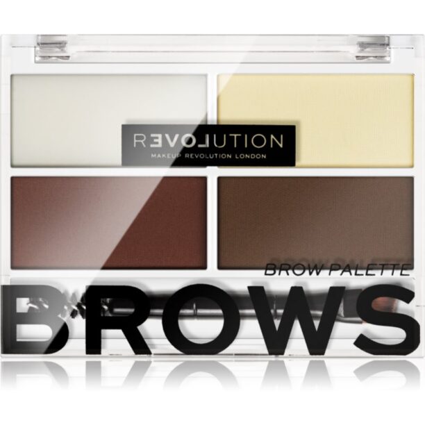 Revolution Relove Colour Cult paleta pentru machiaj sprancene culoare Dark 3