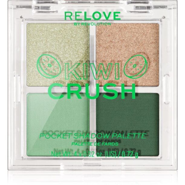 Revolution Relove Pocket Palette paletă cu farduri de ochi culoare Kiwi Crush 4x0.72 g preţ