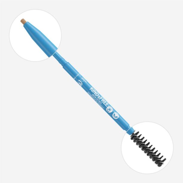 Original Rimmel Kind & Free Brow Definer creion pentru sprancene cu pensula culoare 001 Blonde 0.09 g