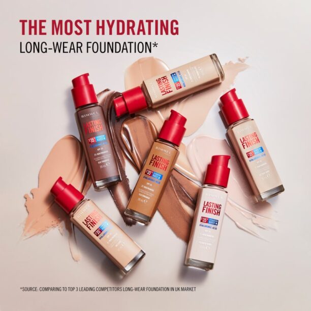 Original Rimmel Lasting Finish 35H Hydration Boost make up hidratant SPF 20 culoare 160 Vanilla 30 ml