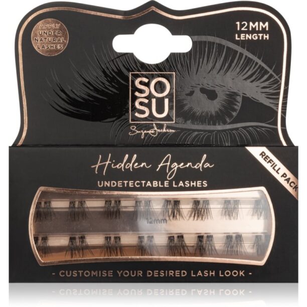 SOSU Cosmetics Hidden Agenda Undetectable Lashes pachet cu gene fără noduri autoadezive 12 mm preţ