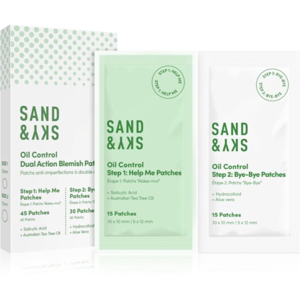 Sand & Sky Oil Control Dual Action Blemish Patches tratament topic pentru acnee 75 buc preţ