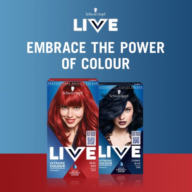 Original Schwarzkopf LIVE Intense Colour Culoare permanenta pentru par culoare 090 Cosmic Blue 1 buc