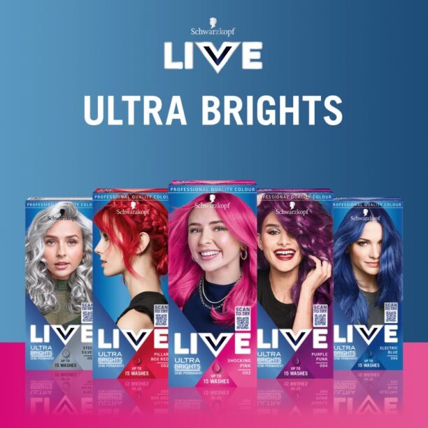 Original Schwarzkopf LIVE Ultra Brights or Pastel vopsea de par semi-permanenta culoare 94 Purple Punk 1 buc