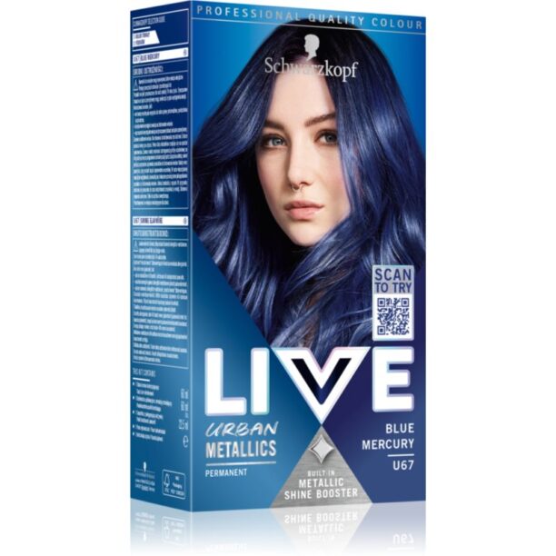 Schwarzkopf LIVE Urban Metallics Culoare permanenta pentru par culoare U67 Blue Mercury 1 buc preţ