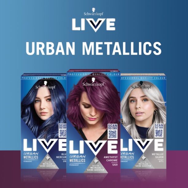 Original Schwarzkopf LIVE Urban Metallics Culoare permanenta pentru par culoare U67 Blue Mercury 1 buc