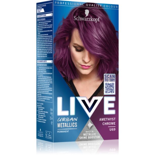 Schwarzkopf LIVE Urban Metallics Culoare permanenta pentru par culoare U69 Amethyst Chrome 1 buc preţ