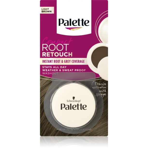 Schwarzkopf Palette Compact Root Retouch corector pentru acoperirea firelor carunte de par cu efect de pulbere culoare Light Brown 3 g