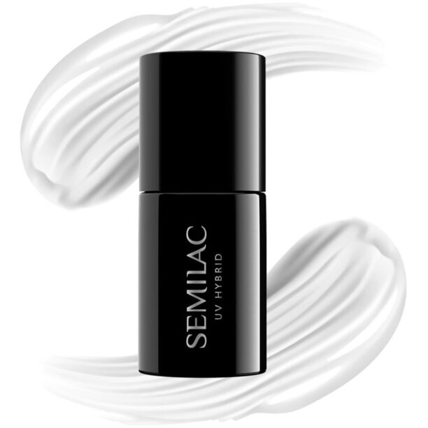 Cumpăra Semilac UV Hybrid Black & White lac de unghii sub forma de gel culoare 001 Strong White 7 ml