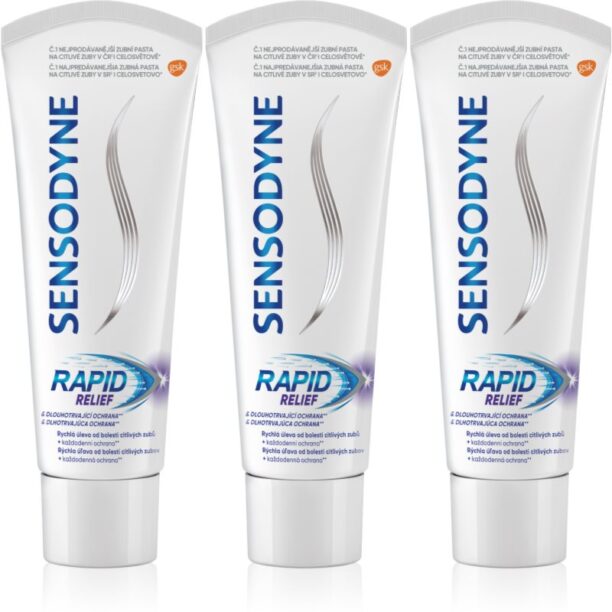 Sensodyne Rapid pasta de dinti cu Fluor pentru dinti sensibili 3x75 ml