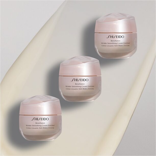 Original Shiseido Benefiance Wrinkle Smoothing Cream Enriched crema anti rid de zi si de noapte pentru tenul uscat 50 ml