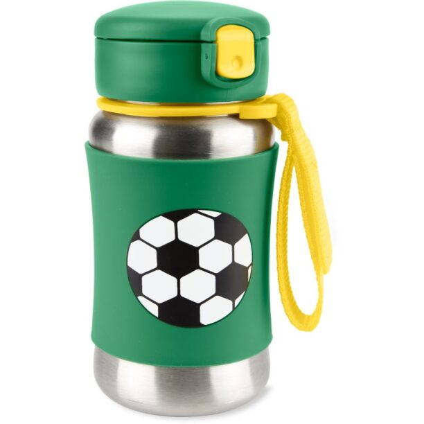 Skip Hop Spark Style Straw Bottle sticlă inoxidabilă pentru apă cu pai Fotbal 12 m+ 350 ml preţ