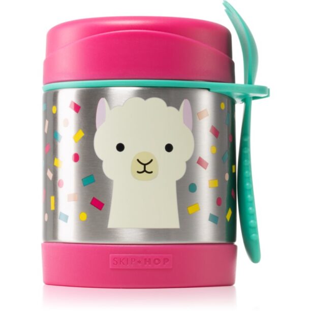 Skip Hop Zoo Llama termos cu linguriță 12m+ 325 ml