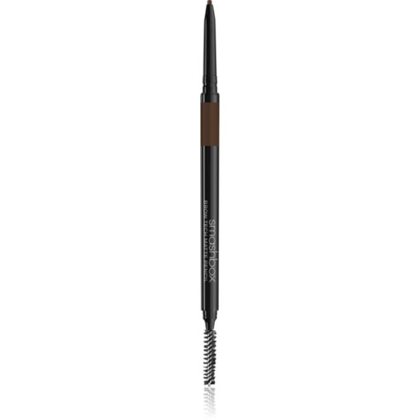 Smashbox Brow Tech Matte Pencil creion pentru sprancene cu pensula culoare Brunette 0.09 g preţ