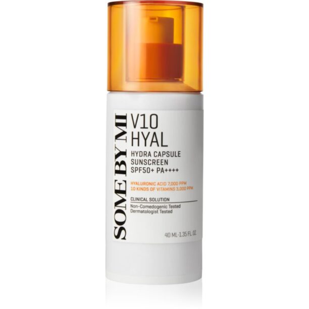 Some By Mi V10 Hyal Hydra Capsule Sunscreen cremă protectoare pentru piele sensibilă și intolerantă SPF 50+ 40 ml preţ