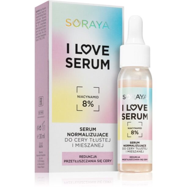 Cumpăra Soraya I Love Serum normalizarea fluidului pentru a echilibra productia sebumului 8% Niacinamid 30 ml