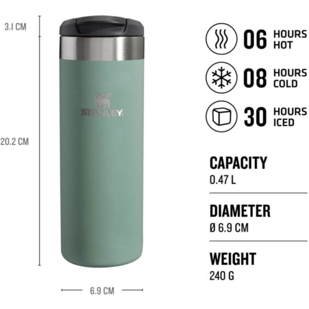 Cumpăra Stanley AeroLight™ Transit Mug cană termoizolantă Shale Metallic 470 ml