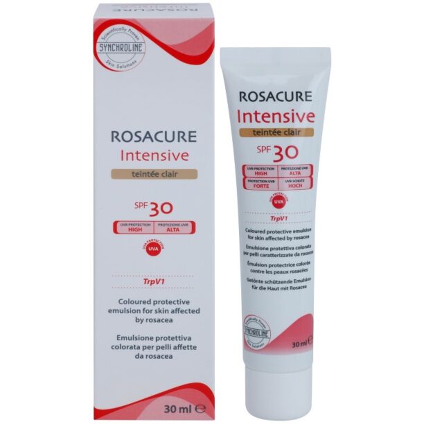 Cumpăra Synchroline Rosacure Intensive lotiuni tonice pentru piele sensibila predispuse la roseata SPF 30 culoare Clair 30 ml