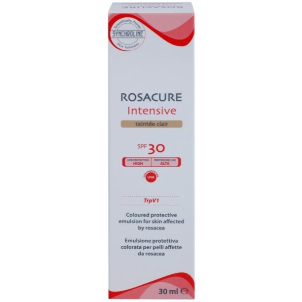 Preţ Synchroline Rosacure Intensive lotiuni tonice pentru piele sensibila predispuse la roseata SPF 30 culoare Clair 30 ml