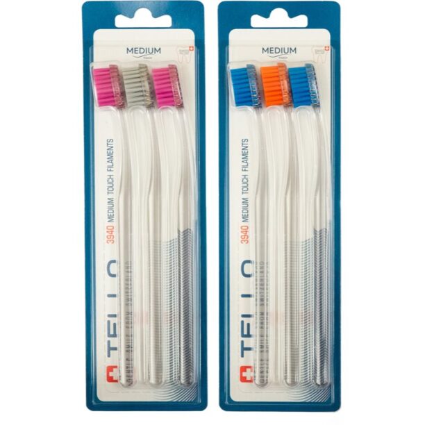 Cumpăra TELLO 3940 Medium 3pack perie de dinti 3 buc