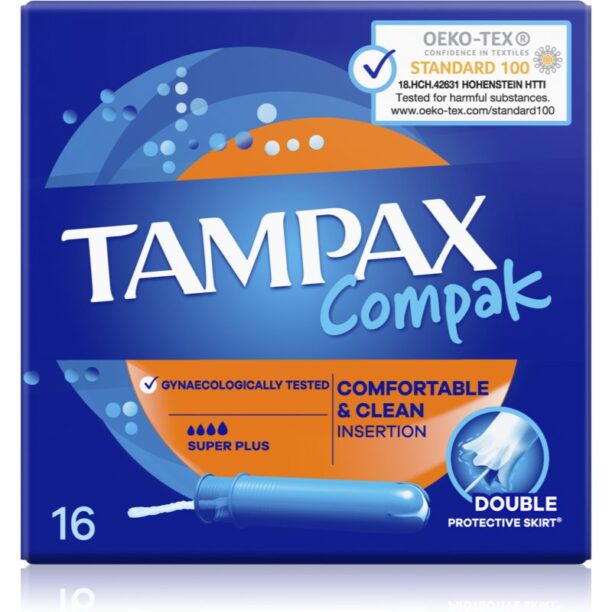 Tampax Compak Super Plus tampoane cu aplicator 16 buc preţ