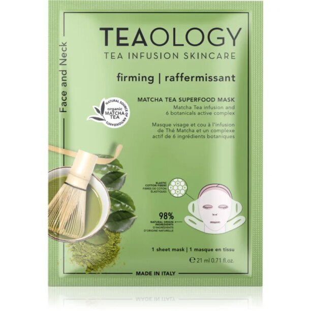 Teaology Face Mask Matcha Tea Superfood mască textilă pentru contururile faciale