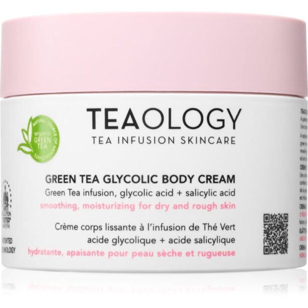 Teaology Green Tea Glycolic Body Cream crema de corp hidratanta cu efect de netezire 260 ml