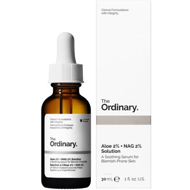 Original The Ordinary Aloe 2% + NAG 2% Solution ser calmant impotriva acneei 30 ml