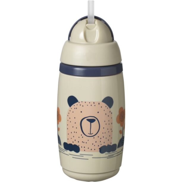 Tommee Tippee Superstar Insulated Straw Grey ceasca cu pai pentru copii 12m+ 266 ml preţ