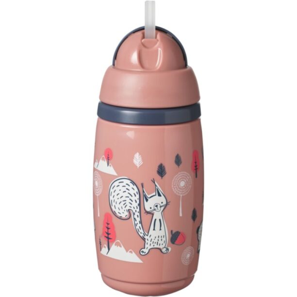 Tommee Tippee Superstar Insulated Straw Pink ceasca cu pai pentru copii 12m+ 266 ml preţ