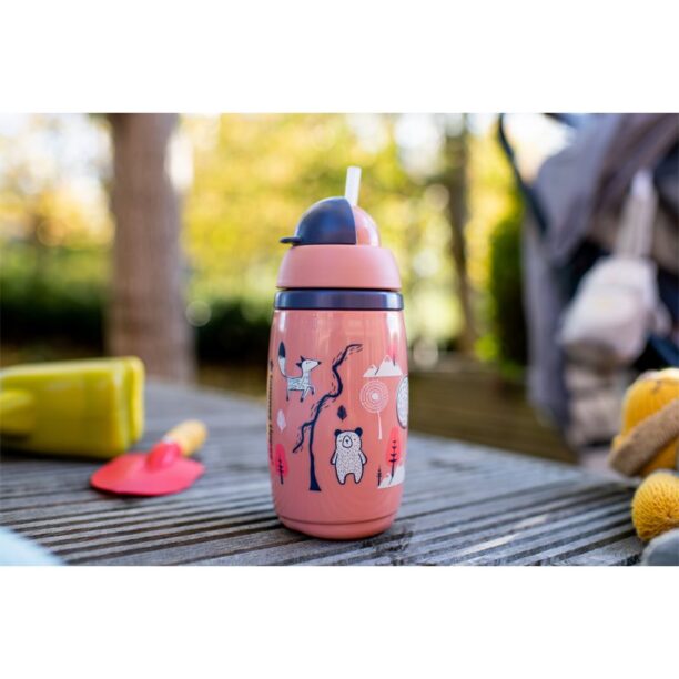 Cumpăra Tommee Tippee Superstar Insulated Straw Pink ceasca cu pai pentru copii 12m+ 266 ml